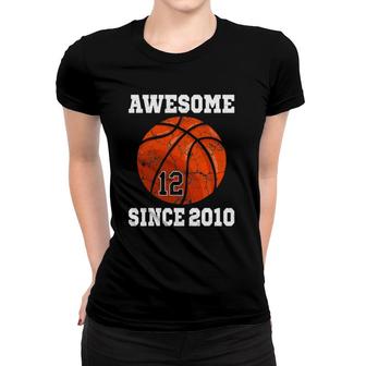 12Th Birthday Basketball Player 12 Years Old Vintage Retro Women T-shirt - Seseable
