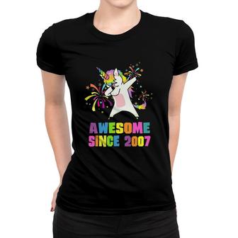 15 Years Old 15Th Birthday Awesome Since 2007 Unicorn Women T-shirt - Seseable