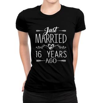 16Th Wedding Anniversary - 16 Years Marriage Matching Women T-shirt | Mazezy