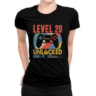 20 Years Old 20Th Birthday Girl Gift Level 20 Unlocked Women T-shirt - Seseable