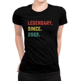 20Th Birthday Gift Vintage Legendary Since 2002 20 Years Old Women T-shirt - Seseable