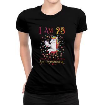 23 Years Old Gift 23Rd Birthday Girl Unicorn Teen Girls Gift Women T-shirt - Seseable