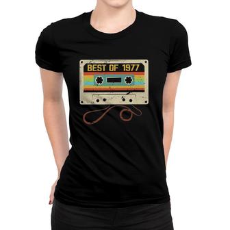 44Th Bday Gifts Best Of 1977 Retro Cassette Tape Vintage Women T-shirt - Seseable