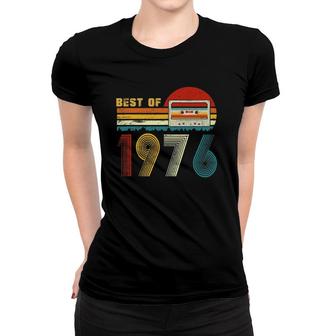 45Th Bday Gifts Best Of 1976 Retro Cassette Tape Vintage Women T-shirt - Seseable