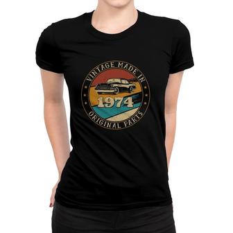 47 Years Old Retro Vintage Car Made In 1974 47Th Birthday Women T-shirt - Seseable