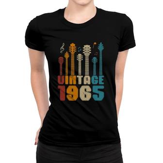 57Th Birthday Gifts Vintage 1965 Tee Guitarist Guitar Lovers Women T-shirt | Mazezy