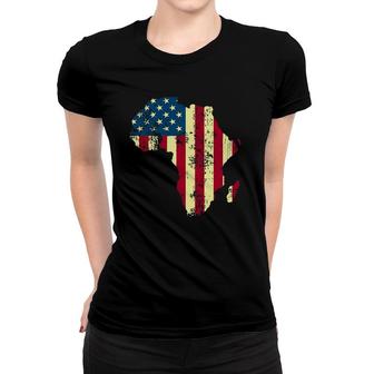 African American Usa Flag Patriotic 4Th Of July Juneteenth Women T-shirt - Seseable