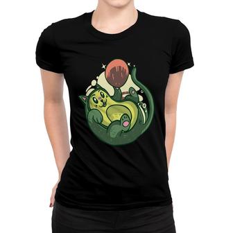 Avocado Funny Cat So Cute With Ball Women T-shirt - Seseable