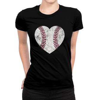 Baseball Heart Mothers Day Gift Mom Softball Womens Cute Women T-shirt - Seseable