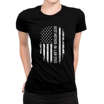 Best Mother-In-Law Ever Us American Vintage Flag Women T-shirt - Seseable