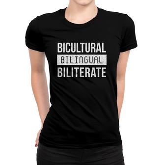 Bicultural Bilingual Biliterate Language Spanish Teacher Esl Women T-shirt | Mazezy