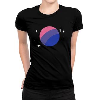 Bisexual Planet Lgbtq Bi Pride Flag Aesthetic Space Women T-shirt | Mazezy CA
