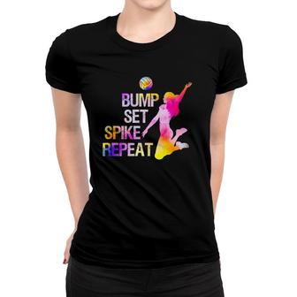 Bump Set Spike Repeat Teen Girls Women Volleyball Women T-shirt | Mazezy