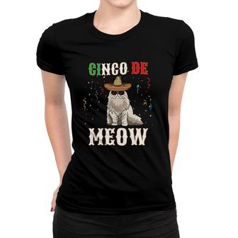 Cinco De Mayo Cat Funny Mexican Jefe Cinco De Meow Women T-shirt - Seseable