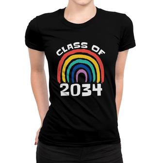 Class Of 2034 Rainbow Grow With Me School Teacher Student Women T-shirt - Seseable
