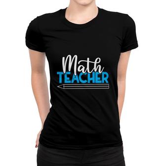 Cool Blue White Pencil Design Math Teacher Gifts Women T-shirt - Seseable