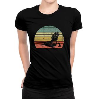 Cool Vintage Retro Sunset Bearded Dragon Graphic Women T-shirt | Mazezy