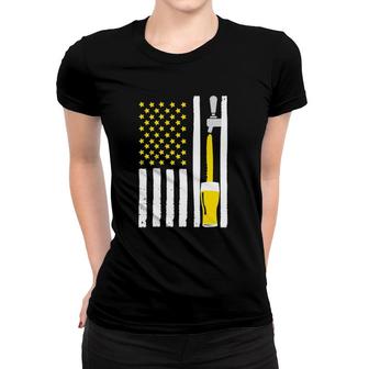 Craft Beer American Flag Usa 4Th July Alcohol Brew Women T-shirt | Mazezy