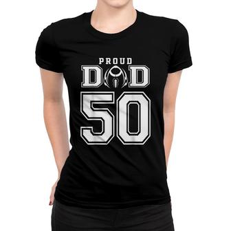 Custom Proud Football Dad Number 50 Personalized For Men Women T-shirt - Seseable