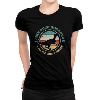 Dilophosaurus Vintage Retro Dinosaur Lover Women T-shirt | Mazezy