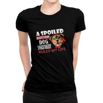 Dog Yorkshire Rules My Life Classic Women T-shirt | Mazezy