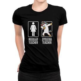 Dyslexia Teacher Therapist Unicorn Dyslexic Reading Therapy Women T-shirt - Seseable