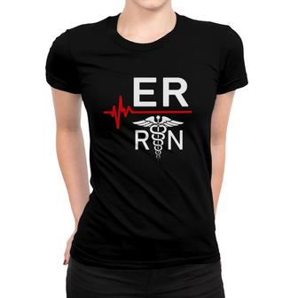 Emergency Room Registered Nurse Gift Er Heartbeat Women T-shirt | Mazezy