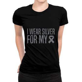 End Parkinsons Awareness I Wear Silver For My Ribbon Women T-shirt - Seseable