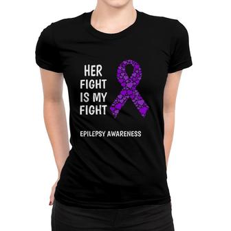 Epilepsy Awareness Purple Ribbon Women T-shirt | Mazezy
