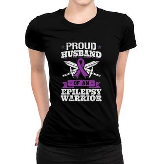 Epilepsy Warrior Husband Epileptic Seizure Disorder Advocate Women T-shirt | Mazezy