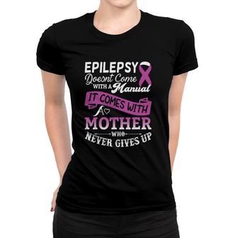 Epilepsy Warrior Purple Ribbon Epilepsy Awareness Support Women T-shirt | Mazezy