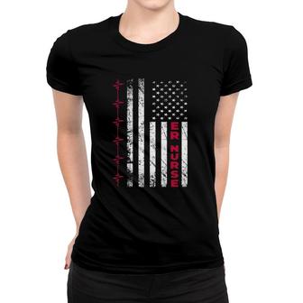 Er Nurse American Flag Proud To Be Emergency Room Nurse Women T-shirt - Seseable