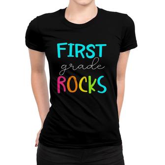First Grade Rocks Team 1St Grade Teacher Women T-shirt - Seseable