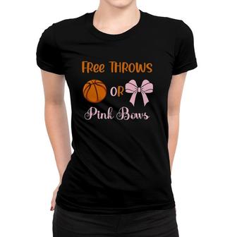 Free Throws Or Pink Bows Gender Reveal Design For Men Women T-shirt | Mazezy
