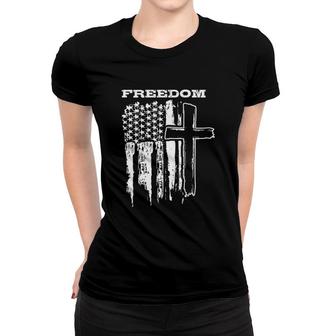 Freedom White Art Flag Attractive Gift 2022 Women T-shirt - Thegiftio