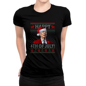 Funny Joe Biden Happy 4Th Of July Ugly Christmas Women T-shirt - Seseable