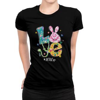 Funny Love Bunny Icu Nurse Easter Day Nursing Stethoscope Women T-shirt | Mazezy