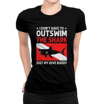 Funny Scuba Diving Design For Men Women Shark Diving Buddy Women T-shirt | Mazezy