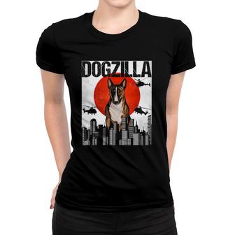 Funny Vintage Japanese Dogzilla Miniature Bull Terrier Women T-shirt | Mazezy