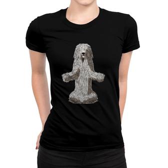 Funny Yoga Dog Komondor Dog Lover Women T-shirt | Mazezy