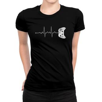 Gamer Heartbeat Video Game Lover Boys & Girls Gift Women T-shirt - Seseable