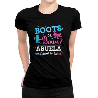 Gender Reveal Boots Or Bows Abuela Matching Baby Party Women T-shirt | Mazezy AU