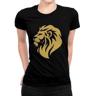 Gold Wilderness Lion Art For Men Women Kids Women T-shirt | Mazezy