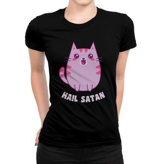 Hail Satanic Kawaii Cat Women T-shirt - Monsterry AU