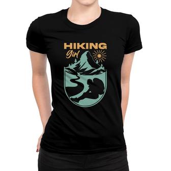 Hiking Girl Explore Travel Lover Yellow Sun Vintage Women T-shirt - Seseable