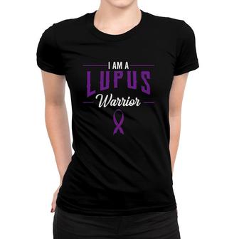 I Am A Lupus Warrior Purple Awareness Ribbon Women T-shirt - Seseable