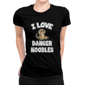 I Love Danger Noodles Cute Snake Women T-shirt | Mazezy