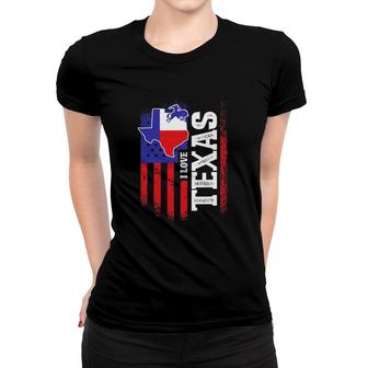 I Love Texas Rodeo Pride Cowboy Girl Rangers Gifts Women T-shirt | Mazezy