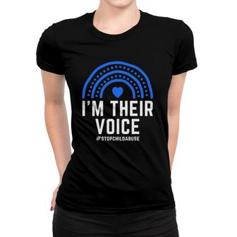 Im Their Voice Heart Child Abuse Awareness Month Prevention Women T-shirt | Mazezy