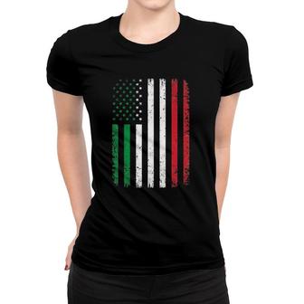 Italy Usa Flag 4Th Of July Patriotic American Italian Flag Women T-shirt - Seseable